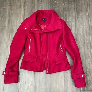 EXPRESS RED WOOL CROPPED LIKE COAT XS